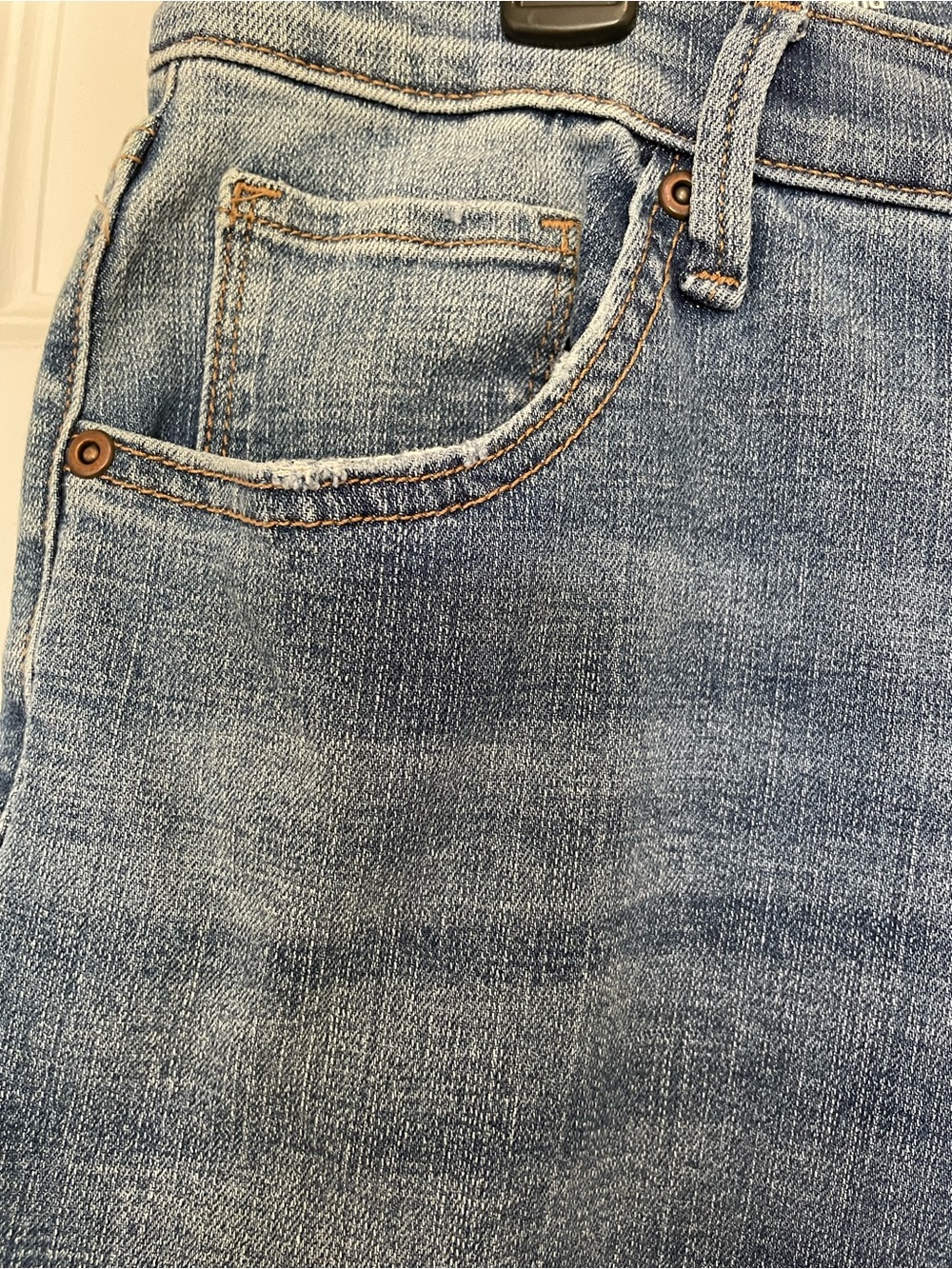 Sonoma Medium Blue Cropped Boyfriend Jeans with Raw Hem - Picture 3 of 10